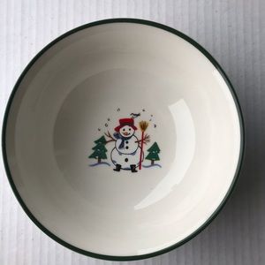 Set Of 2 Pfaltzgraff “Snow Village” Bowls 6.25”